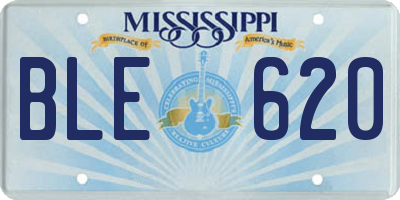 MS license plate BLE620