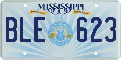 MS license plate BLE623