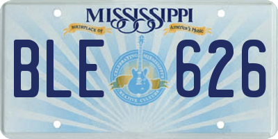 MS license plate BLE626