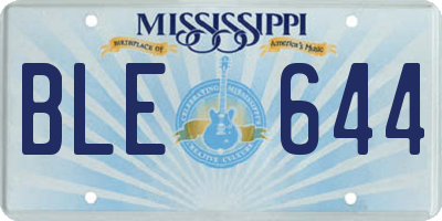 MS license plate BLE644