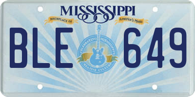 MS license plate BLE649