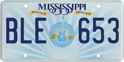 MS license plate BLE653