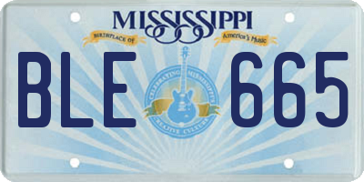 MS license plate BLE665