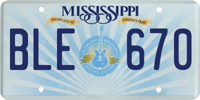 MS license plate BLE670