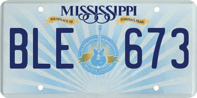 MS license plate BLE673