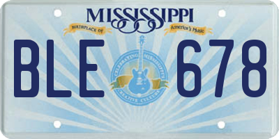 MS license plate BLE678