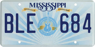 MS license plate BLE684