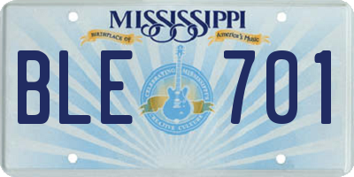 MS license plate BLE701