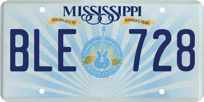 MS license plate BLE728