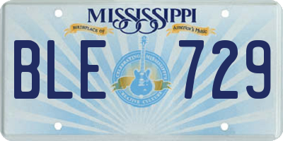 MS license plate BLE729