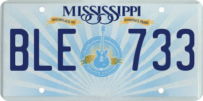 MS license plate BLE733