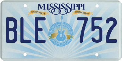 MS license plate BLE752