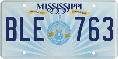 MS license plate BLE763