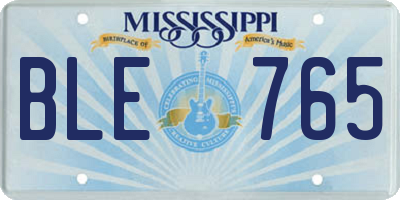 MS license plate BLE765
