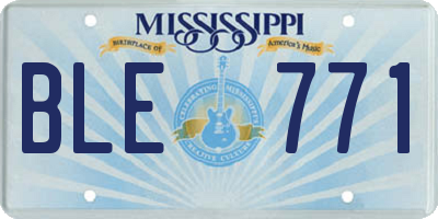 MS license plate BLE771
