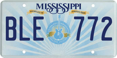 MS license plate BLE772