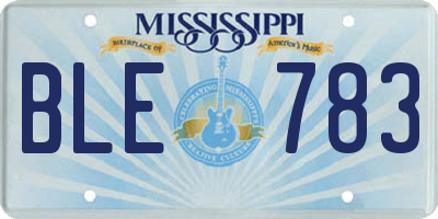 MS license plate BLE783