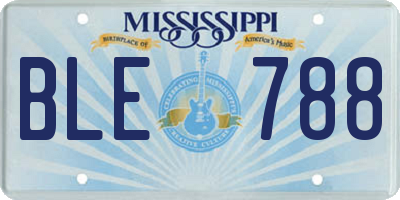 MS license plate BLE788