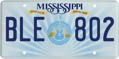 MS license plate BLE802