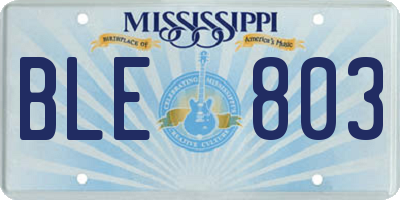 MS license plate BLE803