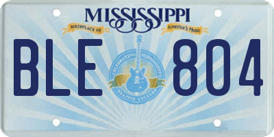 MS license plate BLE804