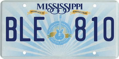 MS license plate BLE810
