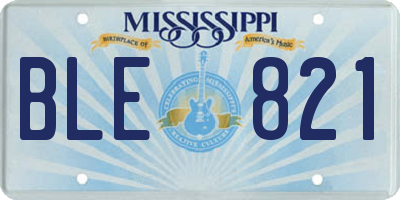 MS license plate BLE821