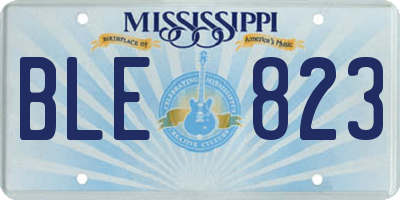 MS license plate BLE823