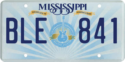 MS license plate BLE841