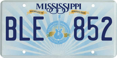 MS license plate BLE852