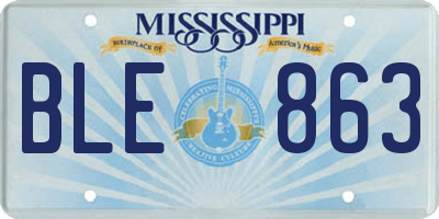 MS license plate BLE863