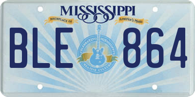 MS license plate BLE864