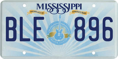 MS license plate BLE896