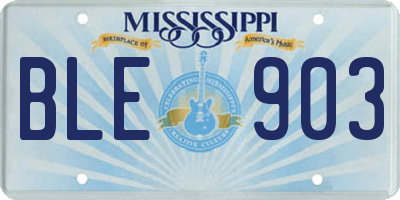 MS license plate BLE903