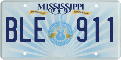 MS license plate BLE911