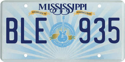 MS license plate BLE935
