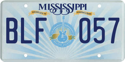 MS license plate BLF057
