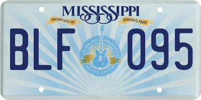 MS license plate BLF095