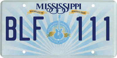 MS license plate BLF111