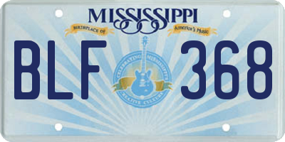 MS license plate BLF368