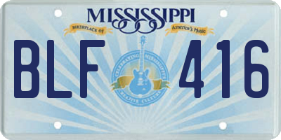 MS license plate BLF416