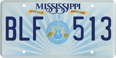 MS license plate BLF513
