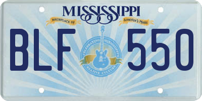 MS license plate BLF550