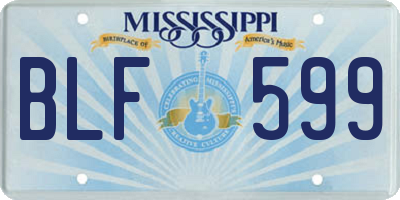 MS license plate BLF599