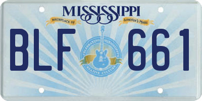 MS license plate BLF661