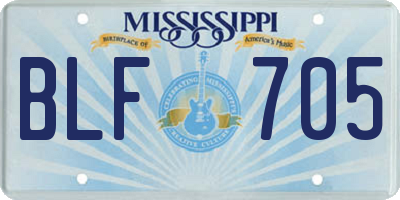 MS license plate BLF705