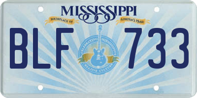 MS license plate BLF733