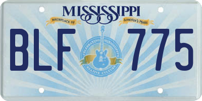 MS license plate BLF775