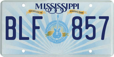 MS license plate BLF857