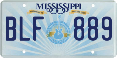 MS license plate BLF889